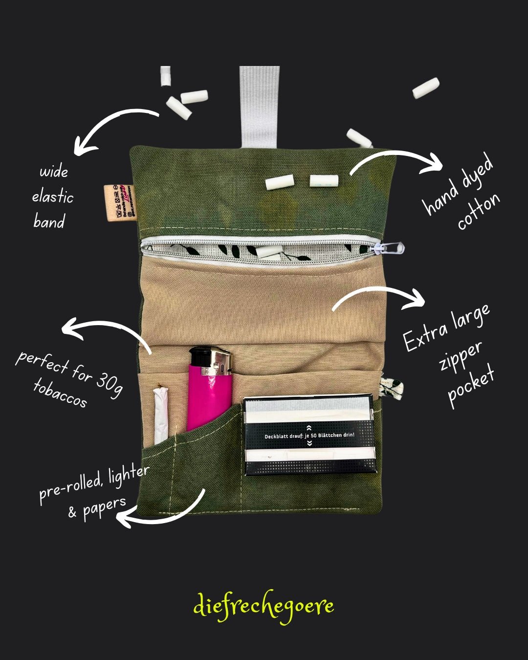 3.3/4 Tabacco pouch - basic - orange floof - DIE FRECHE GÖRE