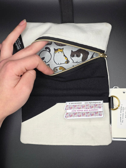 5.2 Tabacco pouch, Sun&Moon Tarot, smokey gray batik - DIE FRECHE GÖRE