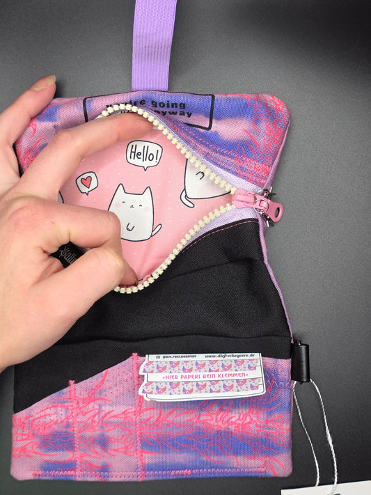 6.8 Tabacco pouch, pink tribals, purple batik - DIE FRECHE GÖRE