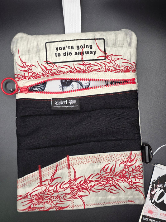 6.9 Tabacco pouch, red tribals, smokey batik - DIE FRECHE GÖRE