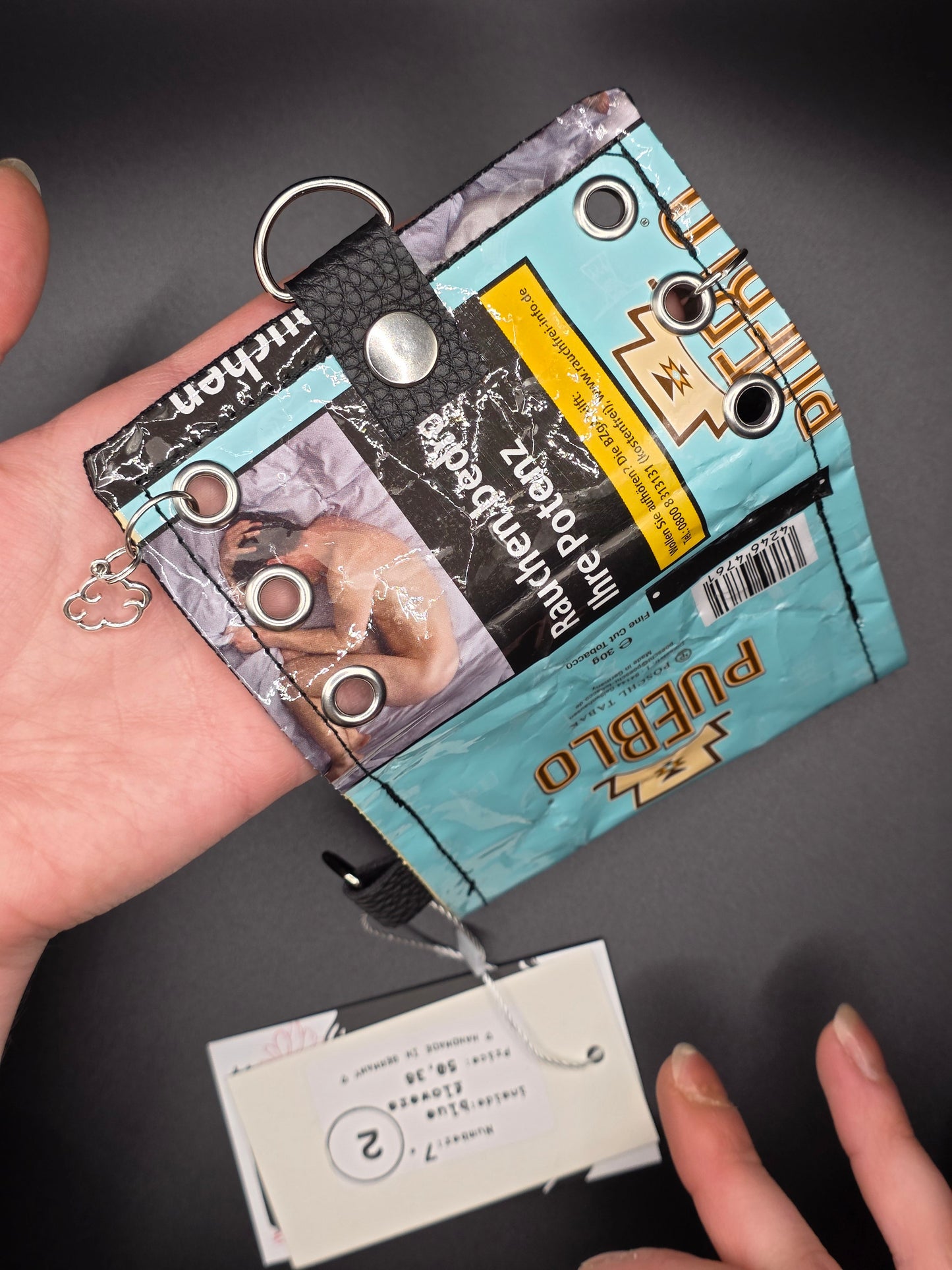 7.2 upcycling wallet - BLUE FLOWERS - DIE FRECHE GÖRE