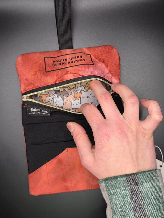 7.3 Tabacco pouch, Tribals, rust red batik - DIE FRECHE GÖRE