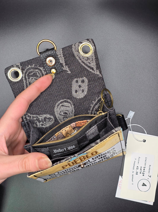 7.4 upcycling wallet - BEIGE CATS - DIE FRECHE GÖRE