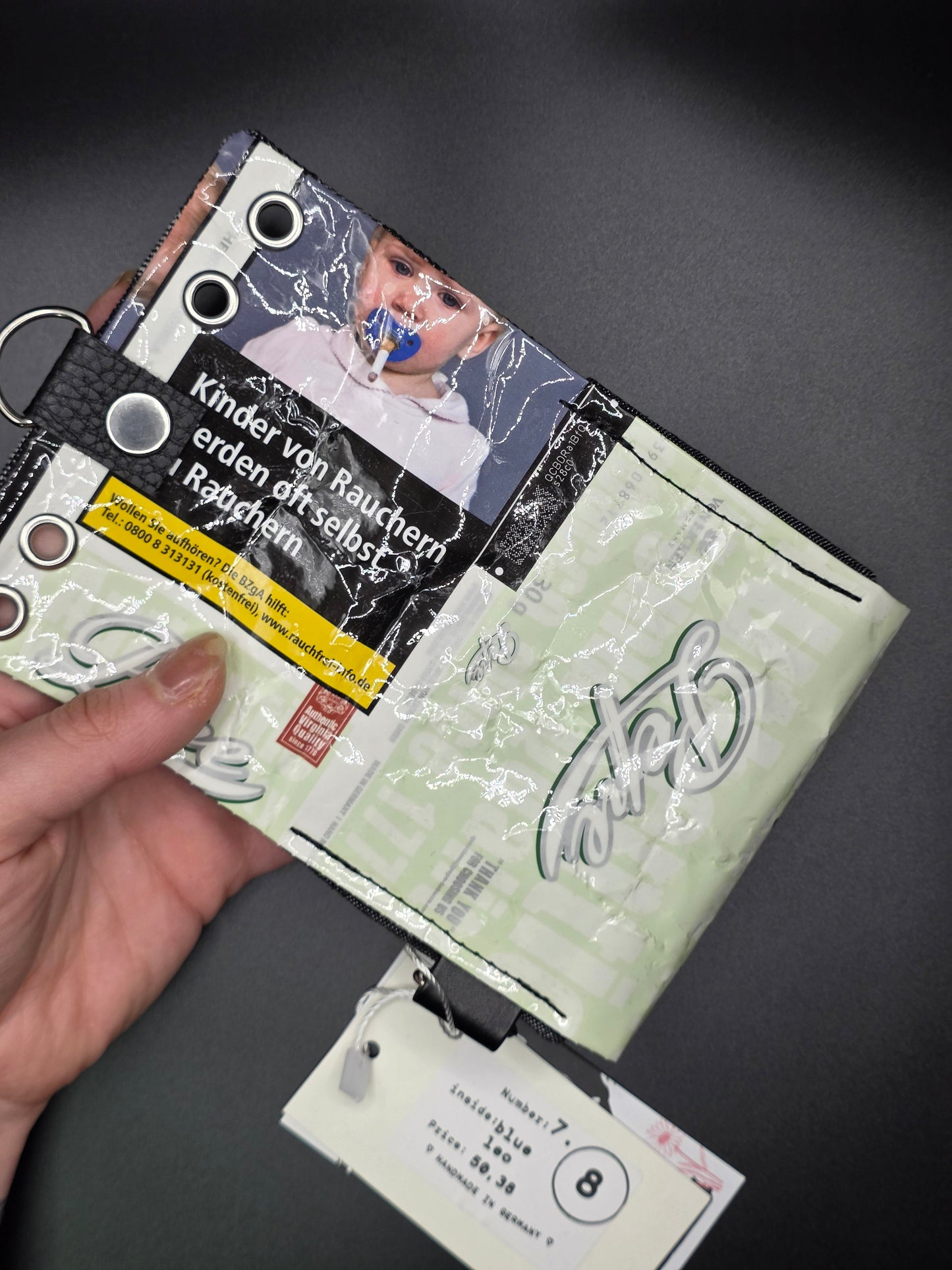 7.8 upcycling wallet - BLUE LEO - DIE FRECHE GÖRE