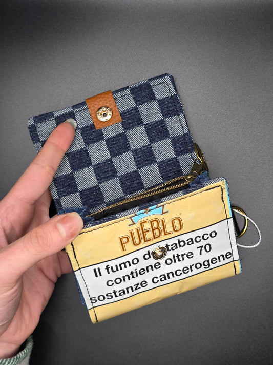 8.10 upcycling wallet - BLUE FLOWER - DIE FRECHE GÖRE