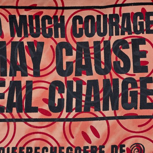 Einkaufstasche "REAL CHANGE" - handbedruckt - Nr. 1 - DIE FRECHE GÖRE