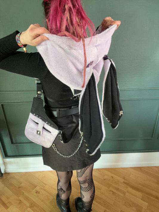 Floof Hooded Bunny Holsterbag - Flieder, schwarz - DIE FRECHE GÖRE