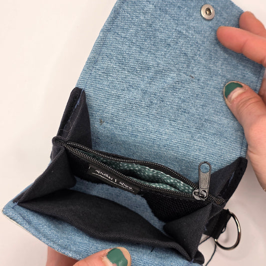 Geldbeutel (Upcycled Trash) Nr. 12 (Juni) - Jeans - DIE FRECHE GÖRE