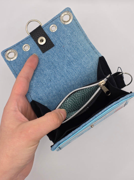 Nr.4 upcycling wallet - BLUE POINTS - DIE FRECHE GÖRE