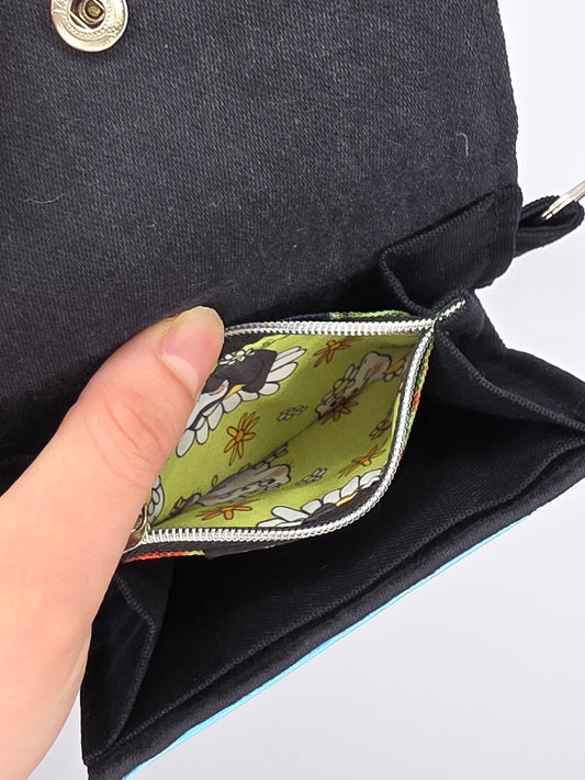 Nr.5 upcycling wallet - GREEN CATS - DIE FRECHE GÖRE