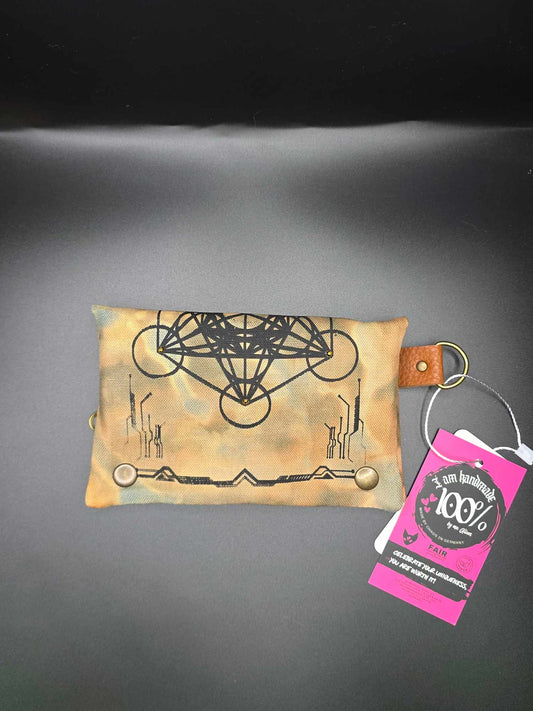 TT14.3 Tabaktasche, Metatrons - Rhinestones, Druckknopf