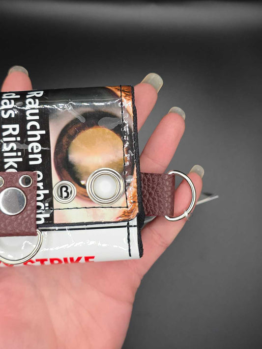 10.7 wallet - upcycled, happy cats