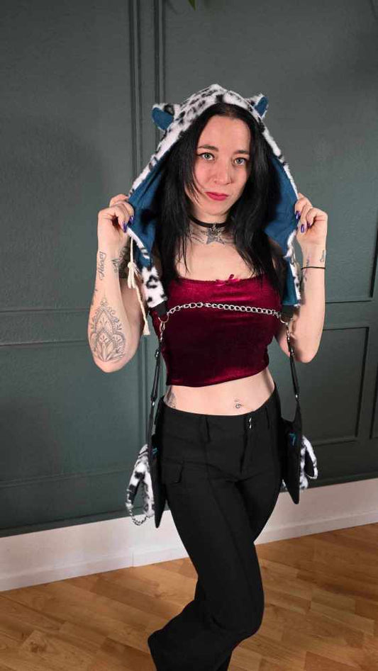 AB1.4 Snow Leopard Holster Bag, black white blue