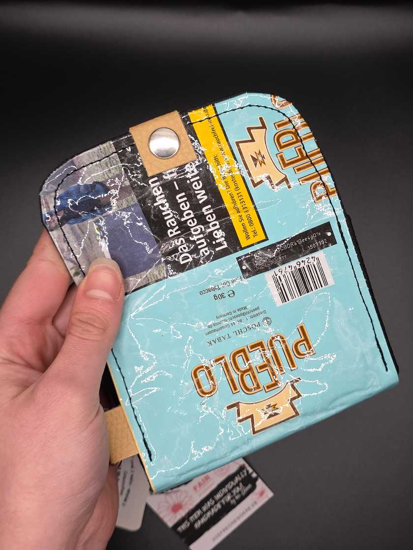 10.3 wallet - upcycled, blue leo lining