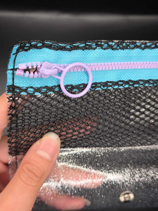Vinyl Tabaktasche, Transparent, glitzer