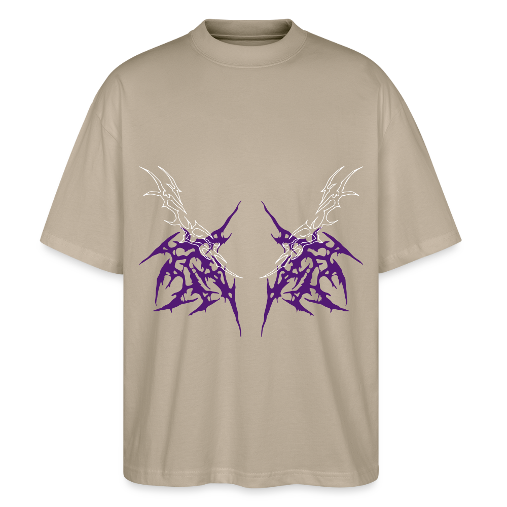 Underboob Tribals Oversized Unisex Bio T-Shirt - Lila - Steingrau