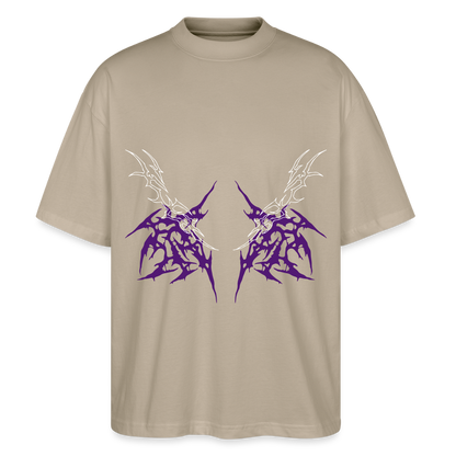 Underboob Tribals Oversized Unisex Bio T-Shirt - Lila - Steingrau
