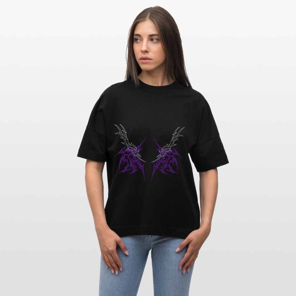 Underboob Tribals Oversized Unisex Bio T-Shirt - Lila - Schwarz