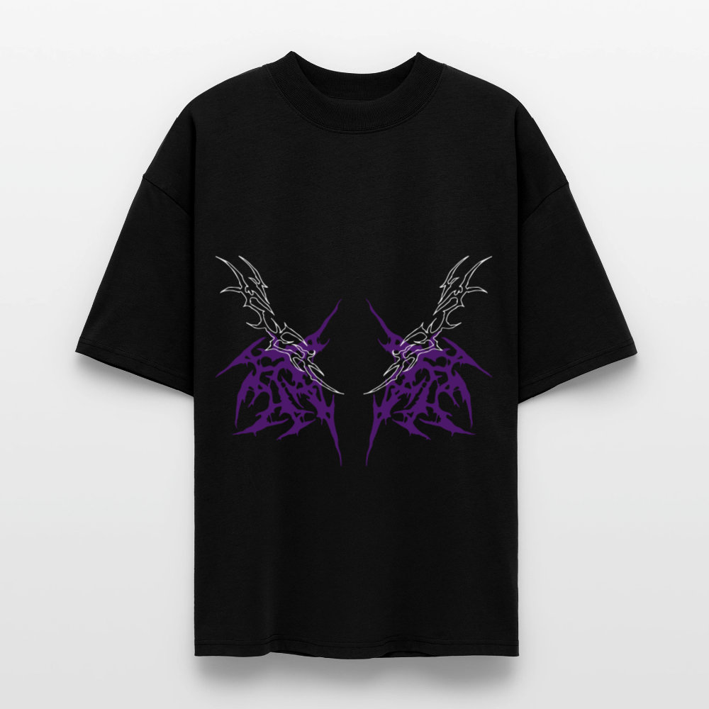 Underboob Tribals Oversized Unisex Bio T-Shirt - Lila - Schwarz