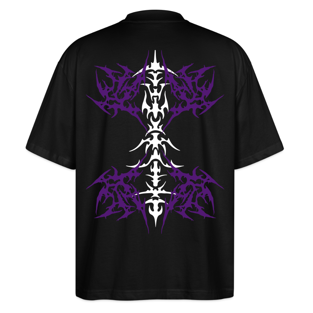Underboob Tribals Oversized Unisex Bio T-Shirt - Lila - Schwarz