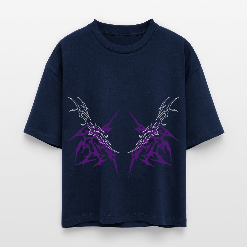 Underboob Tribals Boxy Damen T-Shirt - verschiedene Farben - Navy
