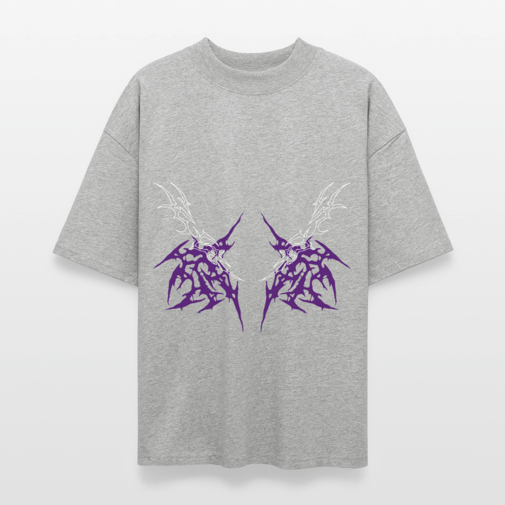 Underboob Tribals Oversized Unisex Bio T-Shirt - Lila - Grau meliert