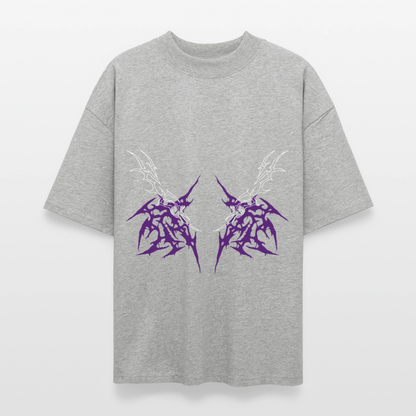 Underboob Tribals Oversized Unisex Bio T-Shirt - Lila - Grau meliert