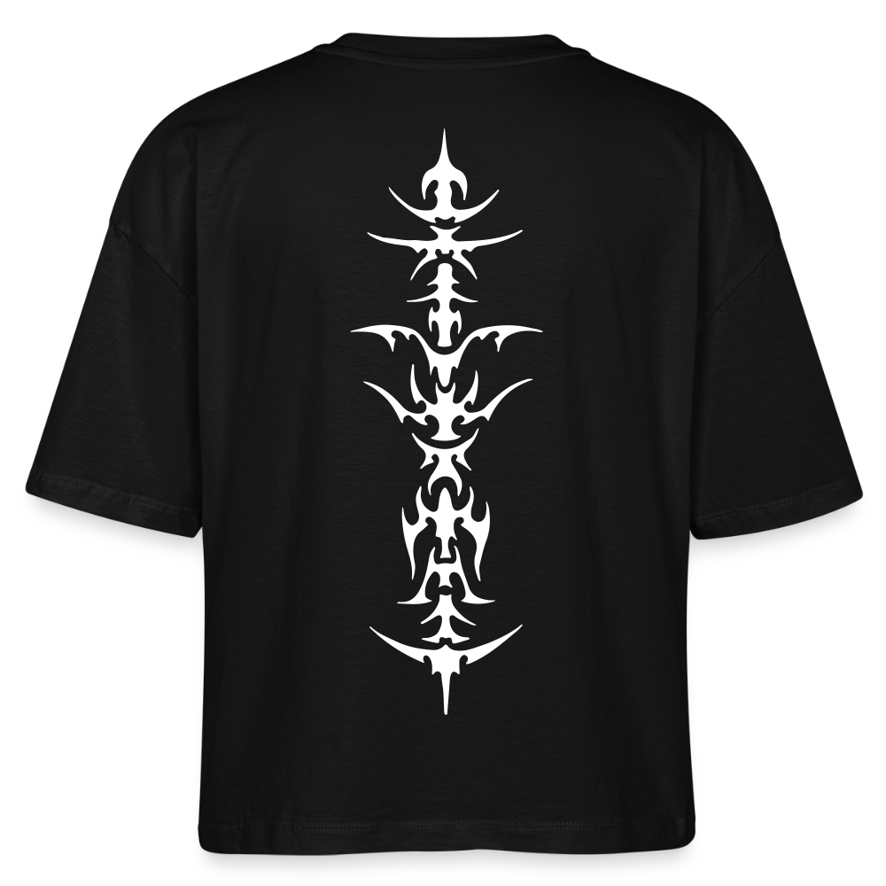 Underboob Tribals Boxy Damen T-Shirt - verschiedene Farben - Schwarz
