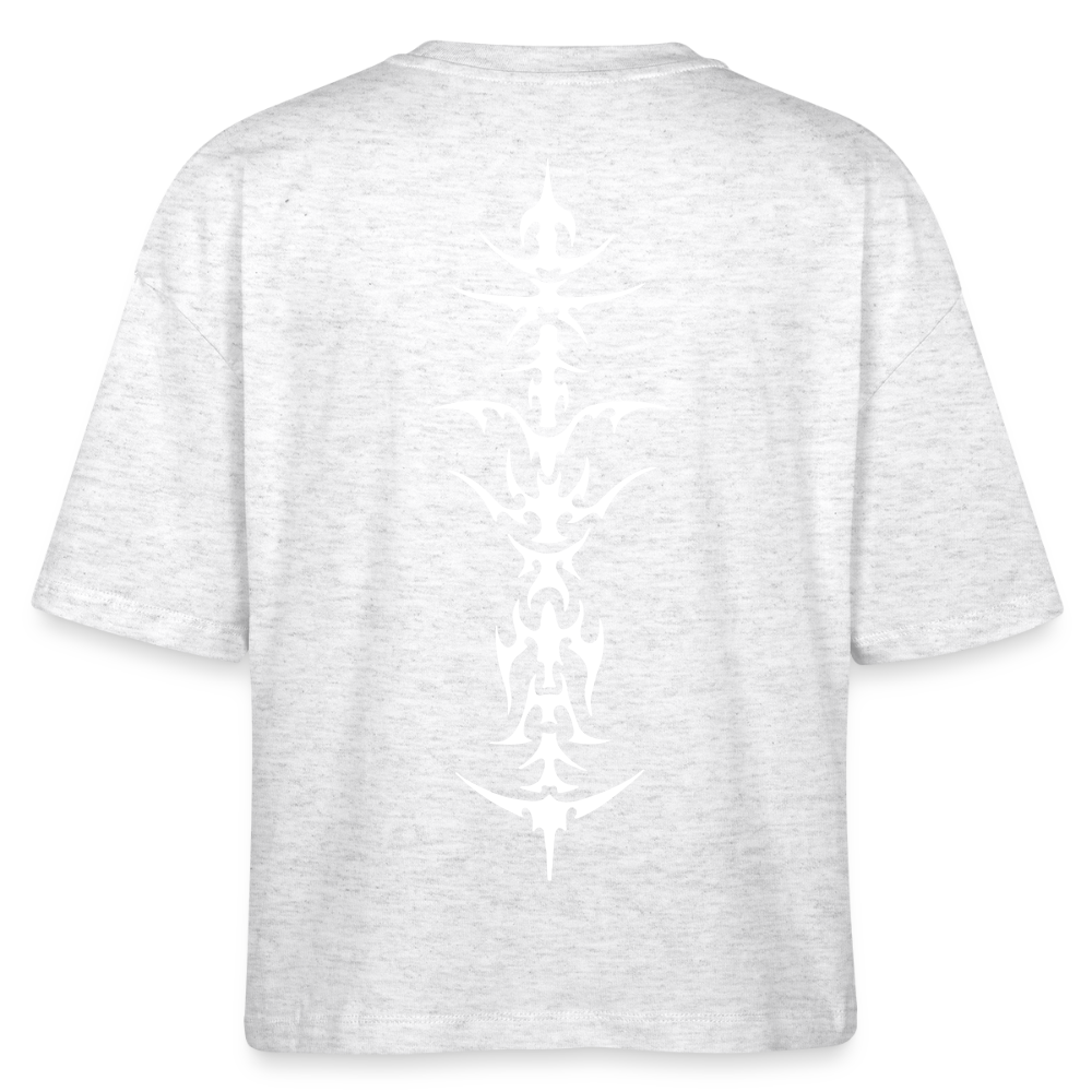 Underboob Tribals Boxy Damen T-Shirt - verschiedene Farben - Weiß meliert