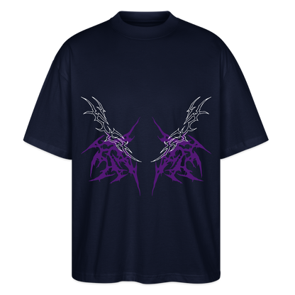 Underboob Tribals Oversized Unisex Bio T-Shirt - Lila - Navy