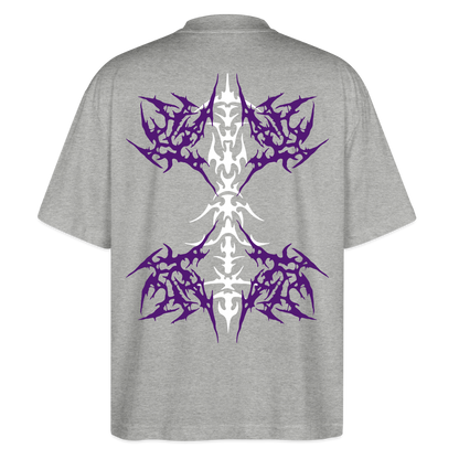 Underboob Tribals Oversized Unisex Bio T-Shirt - Lila - Grau meliert