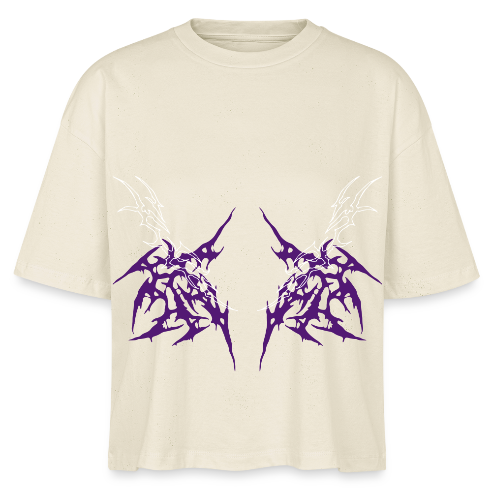 Underboob Tribals Boxy Damen T-Shirt - verschiedene Farben - Weißgrau