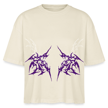 Underboob Tribals Boxy Damen T-Shirt - verschiedene Farben - Weißgrau