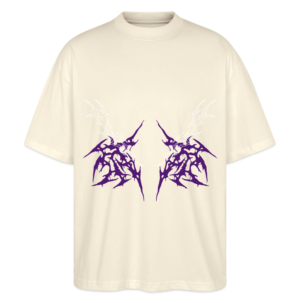 Underboob Tribals Oversized Unisex Bio T-Shirt - Lila - Weißgrau