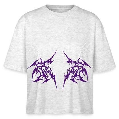 Underboob Tribals Boxy Damen T-Shirt - verschiedene Farben - Weiß meliert