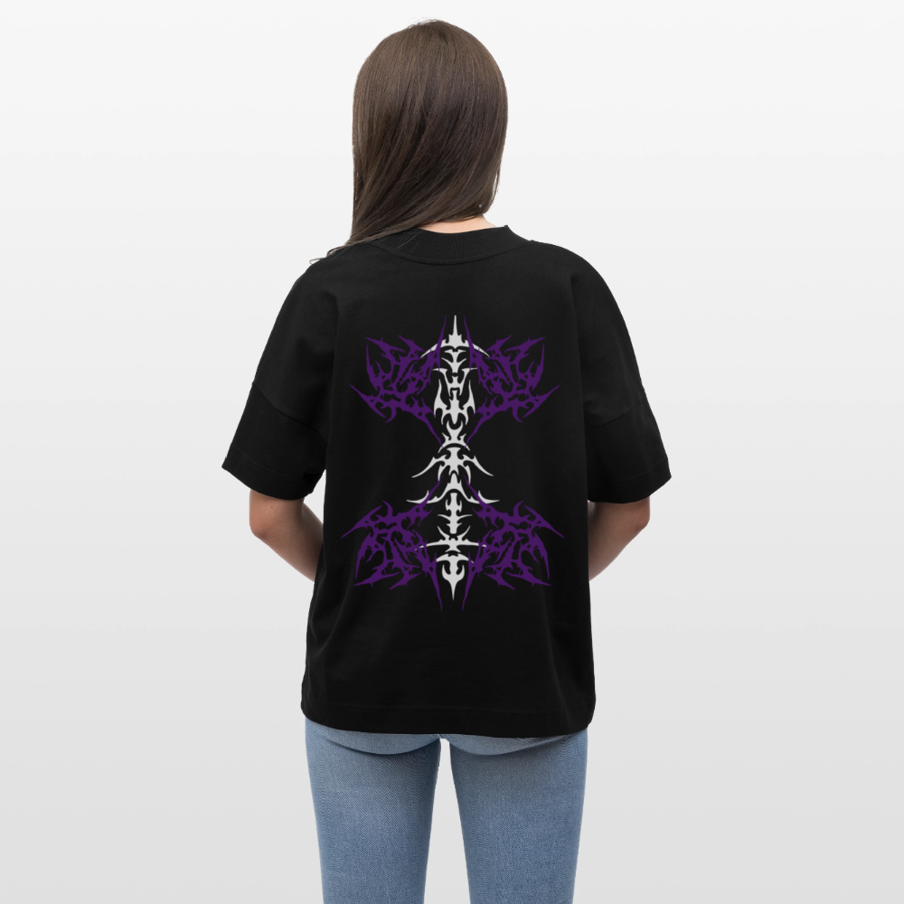 Underboob Tribals Oversized Unisex Bio T-Shirt - Lila - Schwarz