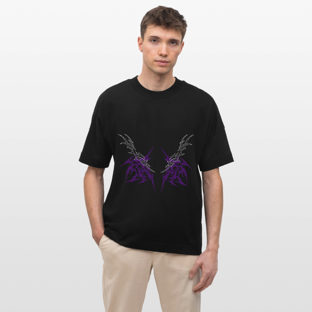 Underboob Tribals Oversized Unisex Bio T-Shirt - Lila - Schwarz