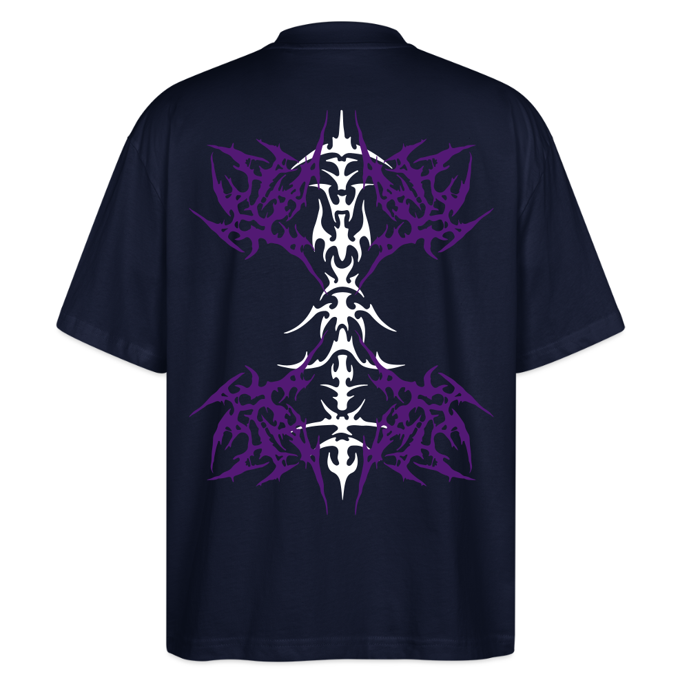 Underboob Tribals Oversized Unisex Bio T-Shirt - Lila - Navy