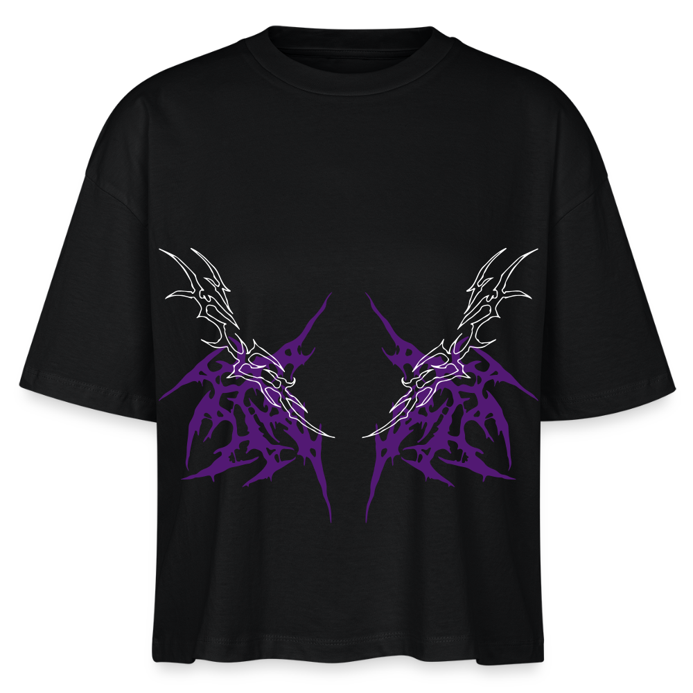 Underboob Tribals Boxy Damen T-Shirt - verschiedene Farben - Schwarz