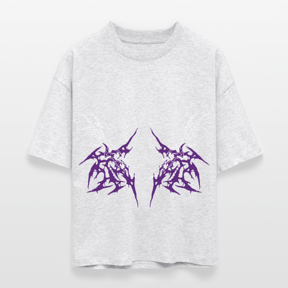 Underboob Tribals Boxy Damen T-Shirt - verschiedene Farben - Weiß meliert