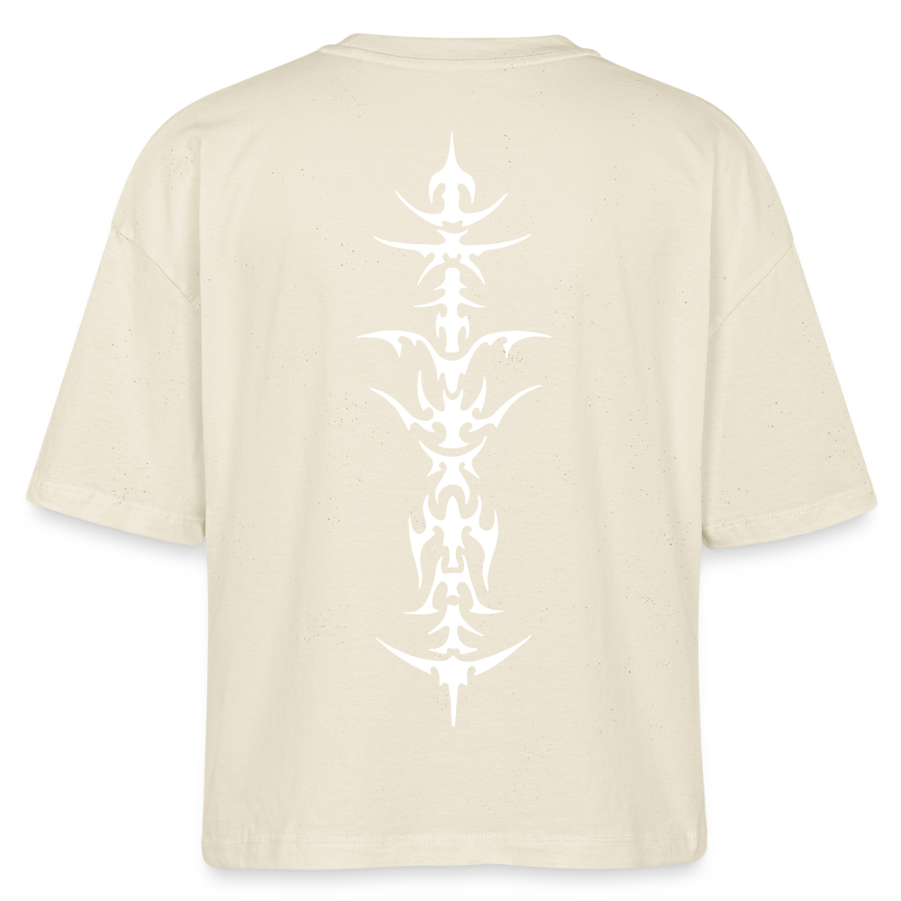 Underboob Tribals Boxy Damen T-Shirt - verschiedene Farben - Weißgrau