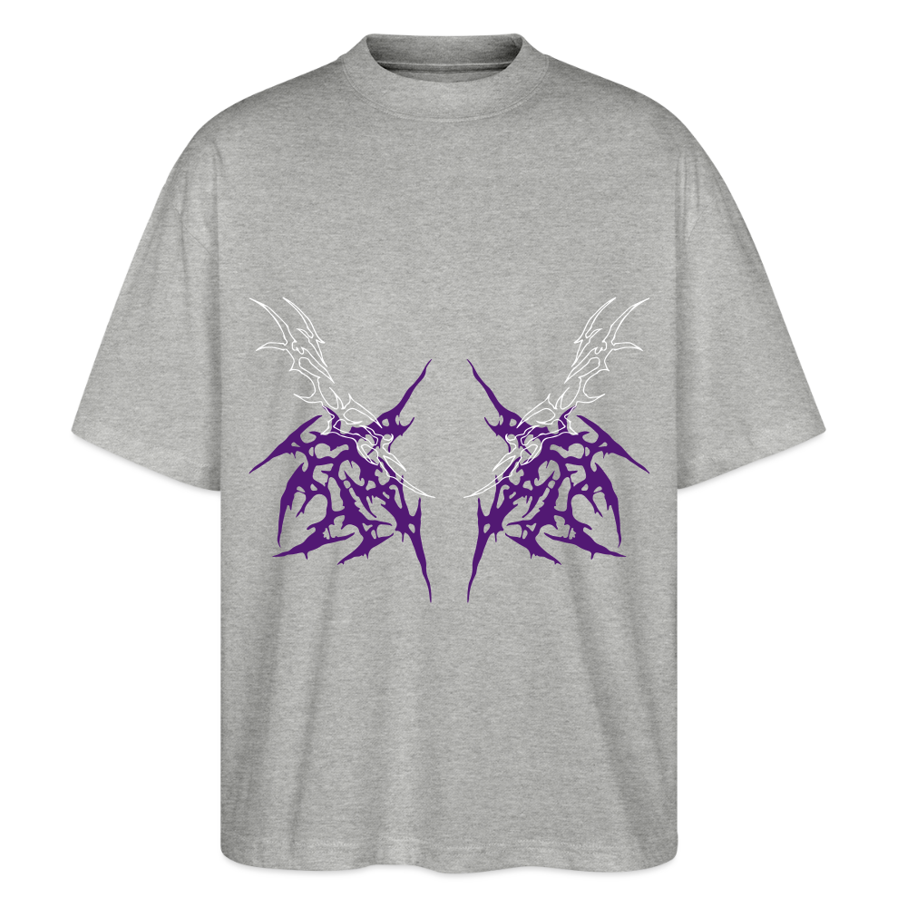 Underboob Tribals Oversized Unisex Bio T-Shirt - Lila - Grau meliert