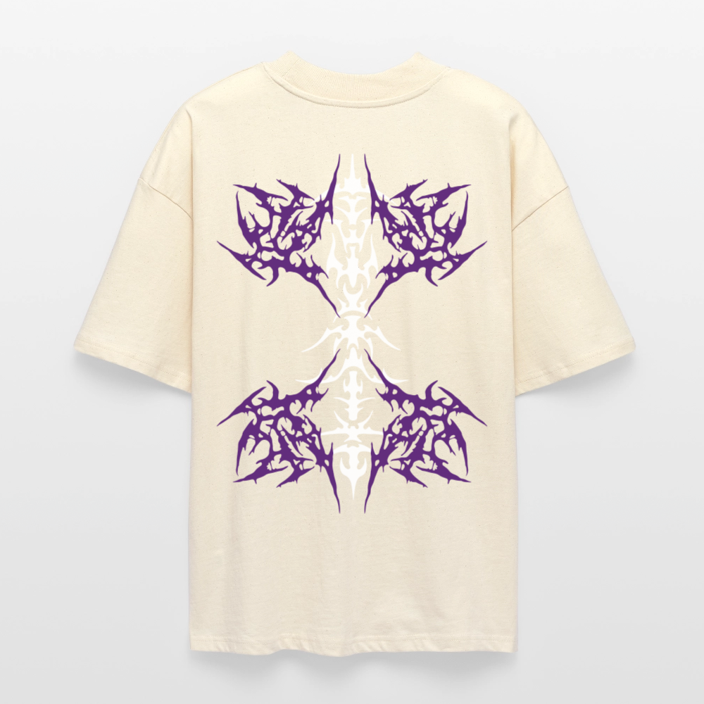 Underboob Tribals Oversized Unisex Bio T-Shirt - Lila - Weißgrau
