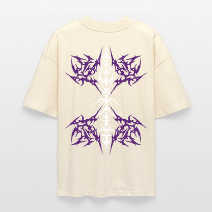 Underboob Tribals Oversized Unisex Bio T-Shirt - Lila - Weißgrau