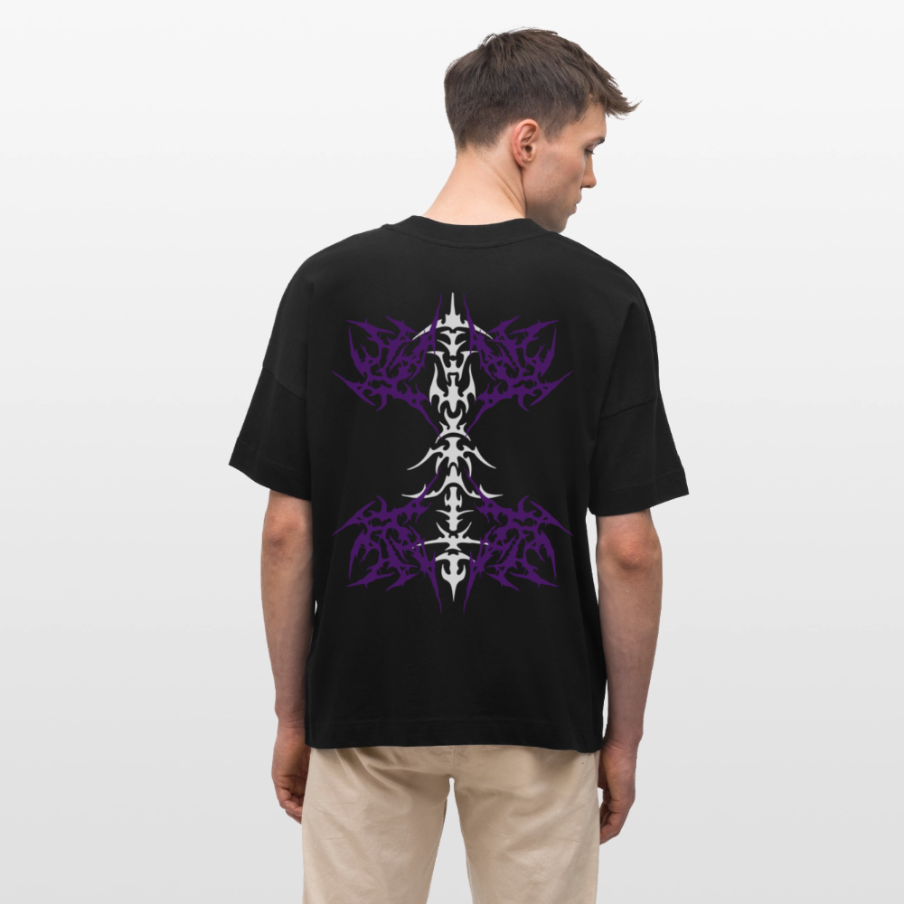 Underboob Tribals Oversized Unisex Bio T-Shirt - Lila - Schwarz