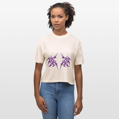 Underboob Tribals Boxy Damen T-Shirt - verschiedene Farben - Weißgrau