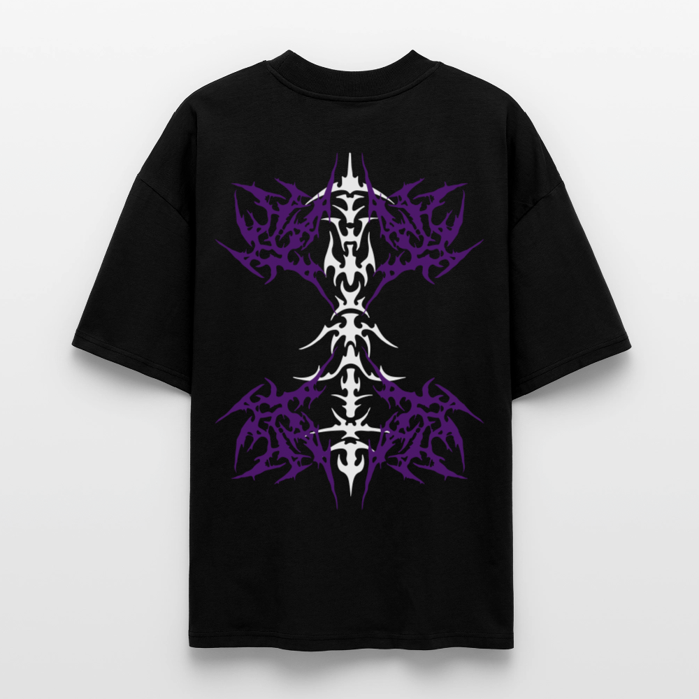 Underboob Tribals Oversized Unisex Bio T-Shirt - Lila - Schwarz