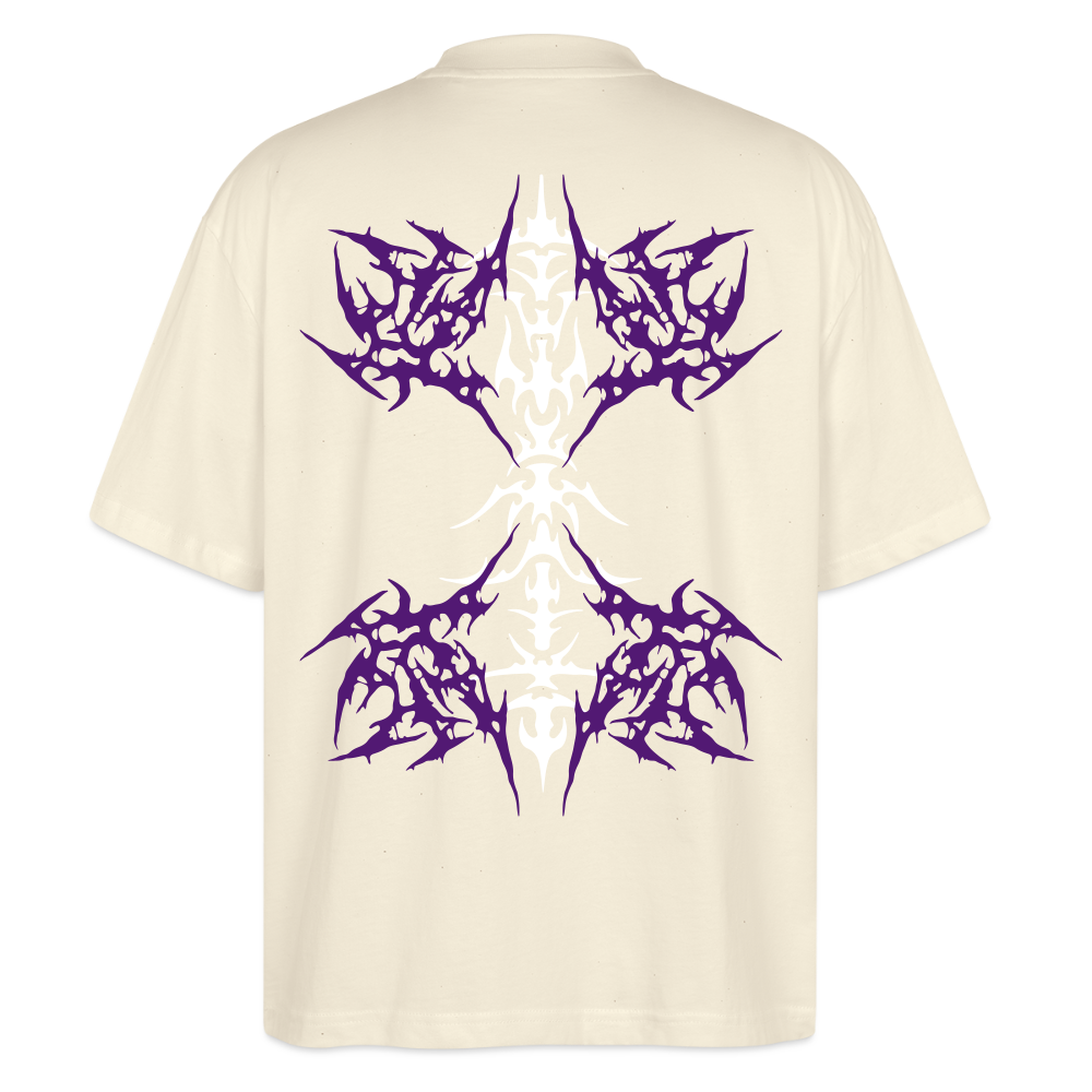 Underboob Tribals Oversized Unisex Bio T-Shirt - Lila - Weißgrau