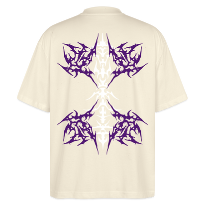 Underboob Tribals Oversized Unisex Bio T-Shirt - Lila - Weißgrau