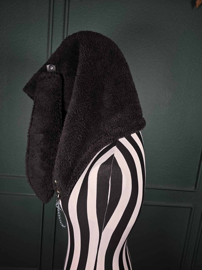 1.1 Bunny hood, hidden ear pockets, black